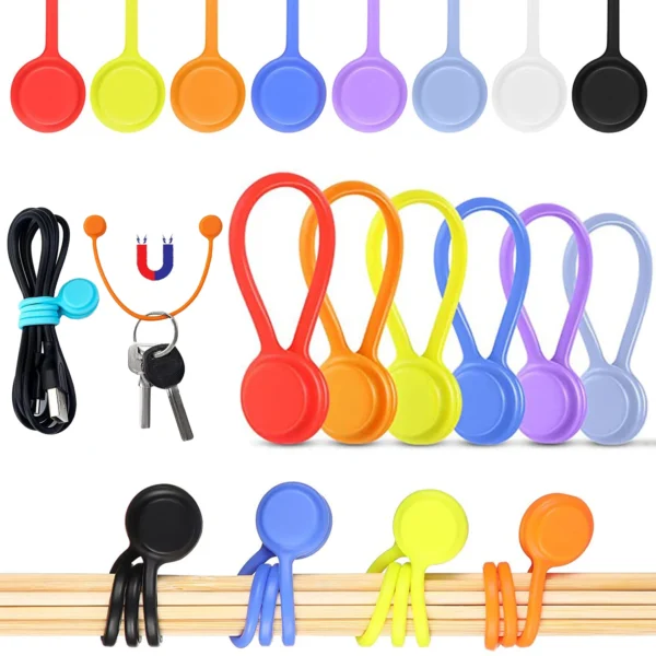 Soft Silicone Multifunction Magnetic Cable Tie & Cord Organizer 1