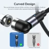 TOPK Magnetic Charging 3 in 1 Rotating Cable - Micro, USB, & Type C 6