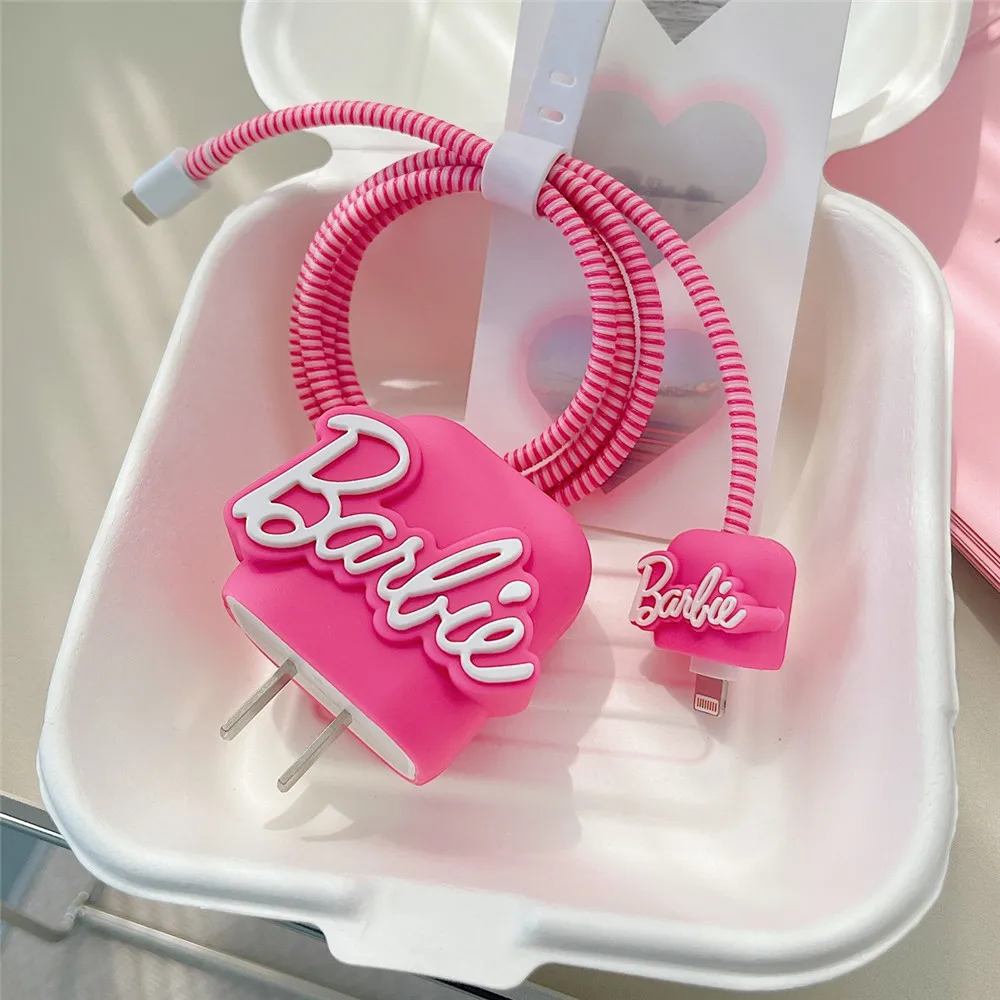 Barbie 4Pcs Cable Protector Set for iPhone/iPad 18W/20W Charger Case & Cord Protector 2