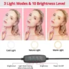 Dimmable LED Selfie Ring Light & Stand With Folding Arm Clamp for Selfie or Streaming 2